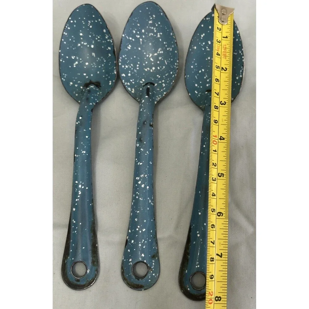 Vintage Graniteware 3 Spoons Farmhouse